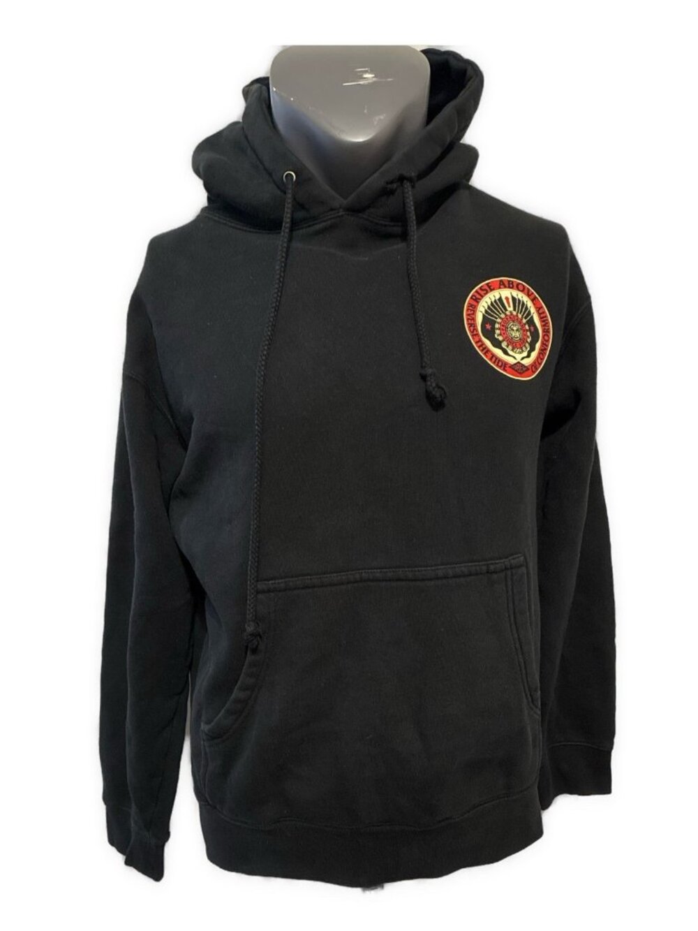 OBEY Propaganda Rise Above Graphic Black Pullover Hoodie Men’s Size Small